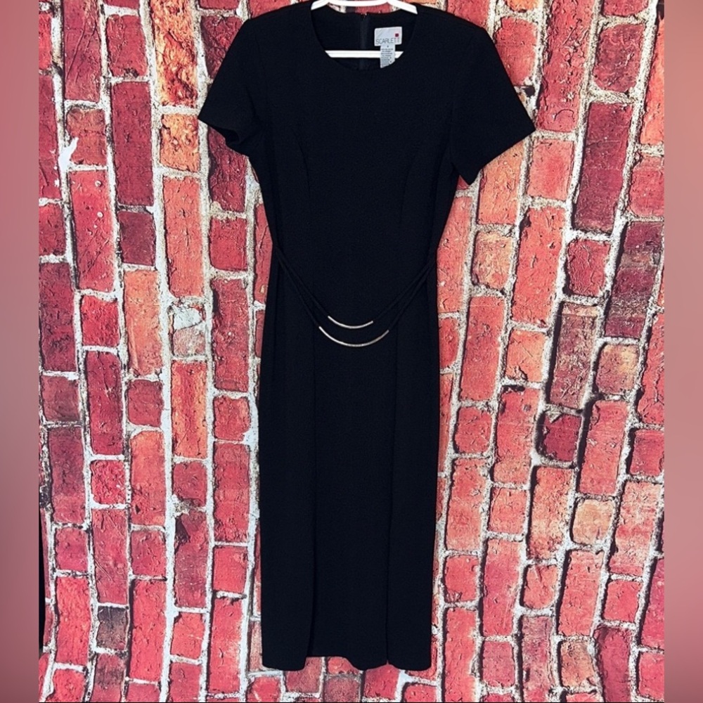 Vintage Scarlett Black Short Sleeve women’s Dress Size 8